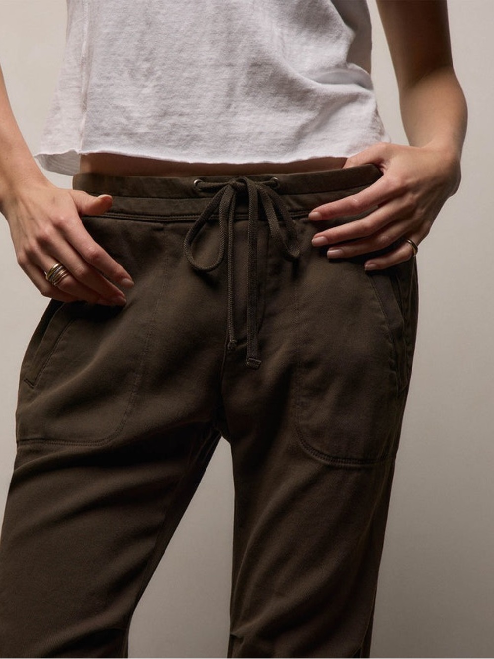 James Perse SOFT DRAPE PANT color Smoky Green Pigment - Picture 2 of 7